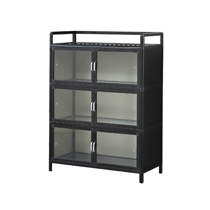 Mesa del aparador metálico espejo de Buffet negro moderno para sala de estar