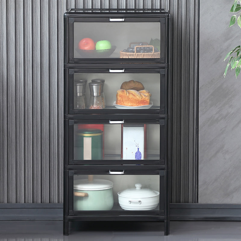 Mesa del aparador metálico espejo de Buffet negro moderno para sala de estar