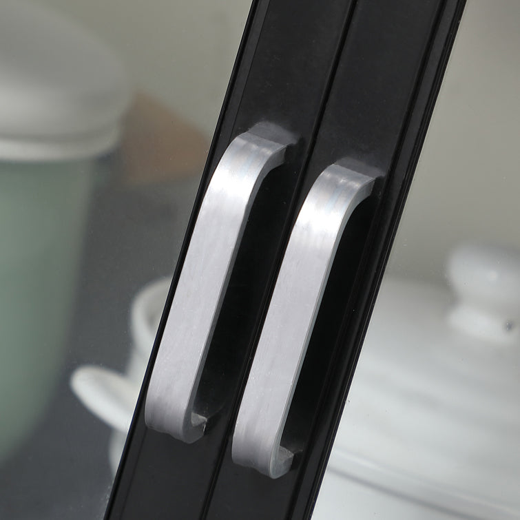 Mesa del aparador metálico espejo de Buffet negro moderno para sala de estar