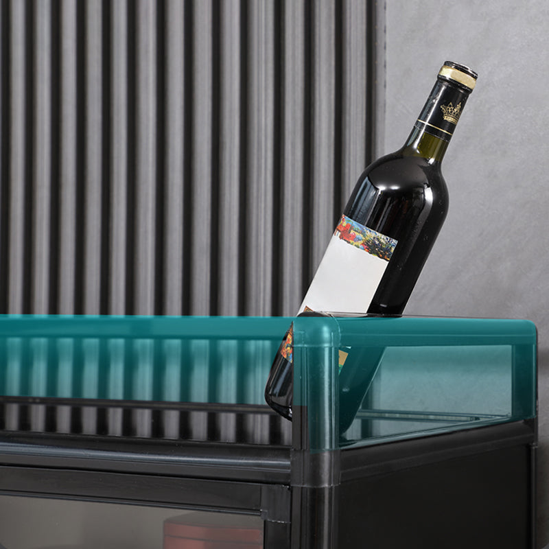 Mesa del aparador metálico espejo de Buffet negro moderno para sala de estar