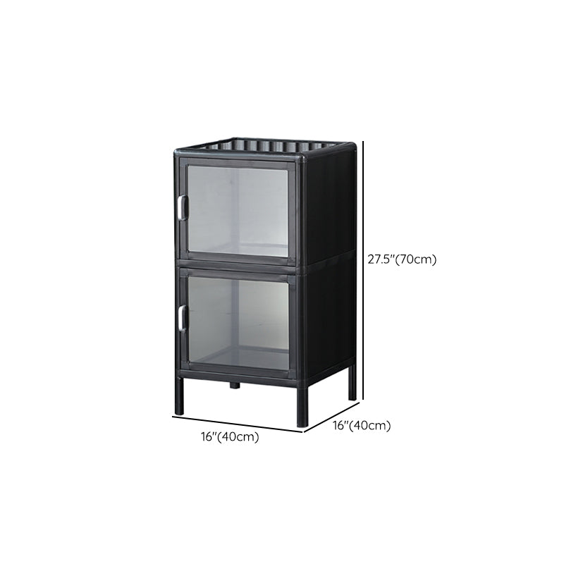 Mesa del aparador metálico espejo de Buffet negro moderno para sala de estar