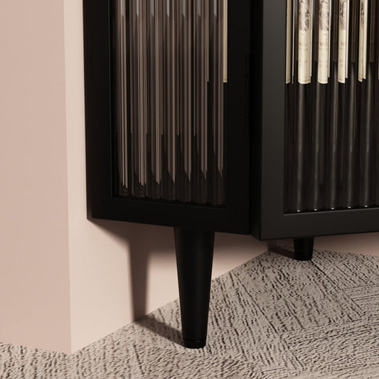 Scheda laterale in metallo e vetro 39,4 "H moderno sideboard angolo di casa minimalista con porta