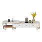 Glam Porta TV multimediale da 14" con ripiani aperti, console porta TV con cassetti