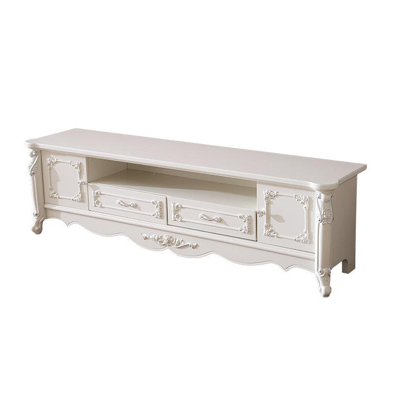 Traditional TV Media Stand White Open Shelving TV Stand Console with Drawers Clearhalo 'furn' 'furn_tv_stands_entertainment_centers' 'Furniture' 'Living Room Furniture' 'TV Stands & Entertainment Centers' 'TV Stands & Media Storage Furniture' 'tv_stands_entertainment_centers' 6330104