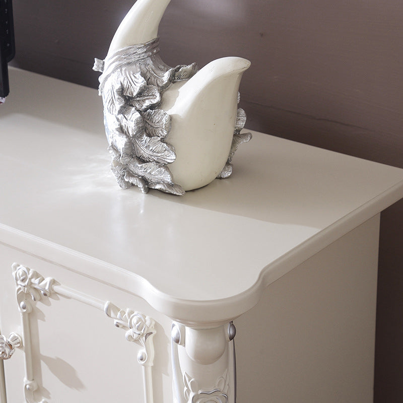 Traditional TV Media Stand White Open Shelving TV Stand Console with Drawers Clearhalo 'furn' 'furn_tv_stands_entertainment_centers' 'Furniture' 'Living Room Furniture' 'TV Stands & Entertainment Centers' 'TV Stands & Media Storage Furniture' 'tv_stands_entertainment_centers' 6330105