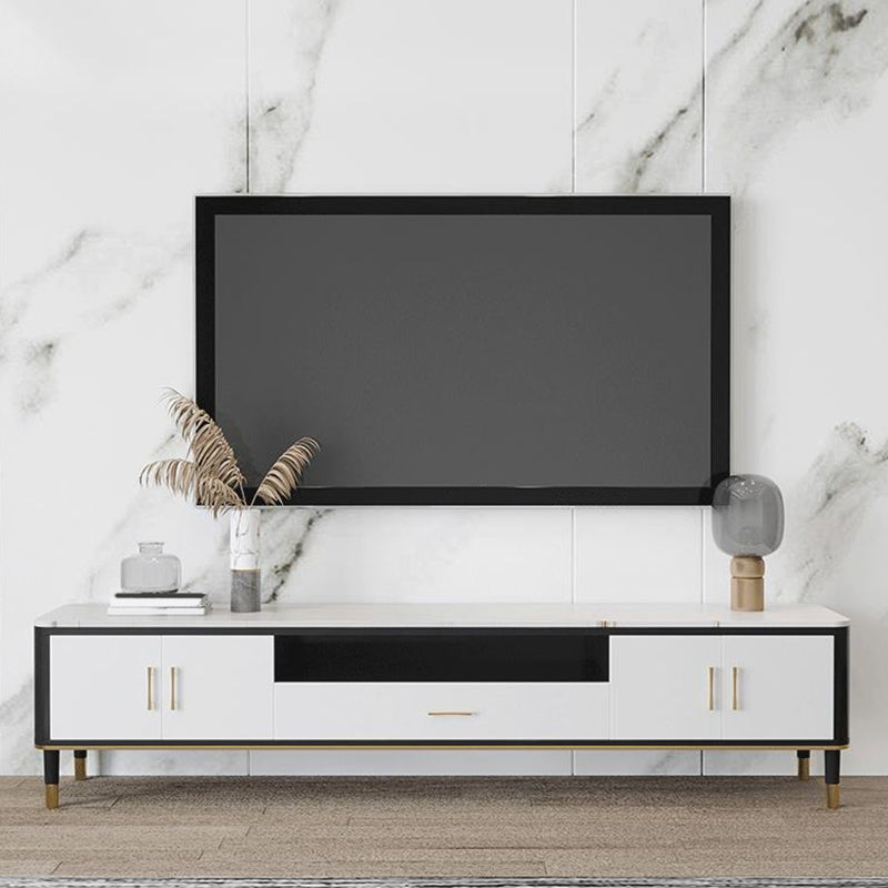 Modern TV Stand Console Open Storage Media Console TV Stand with Drawer Clearhalo 'furn' 'furn_tv_stands_entertainment_centers' 'Furniture' 'Living Room Furniture' 'TV Stands & Entertainment Centers' 'TV Stands & Media Storage Furniture' 'tv_stands_entertainment_centers' 6330116