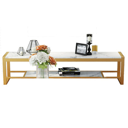 Open Storage Media Console TV Stand Stone TV Stand for Living Room White Clearhalo 'furn' 'furn_tv_stands_entertainment_centers' 'Furniture' 'Living Room Furniture' 'TV Stands & Entertainment Centers' 'TV Stands & Media Storage Furniture' 'tv_stands_entertainment_centers' 6330214