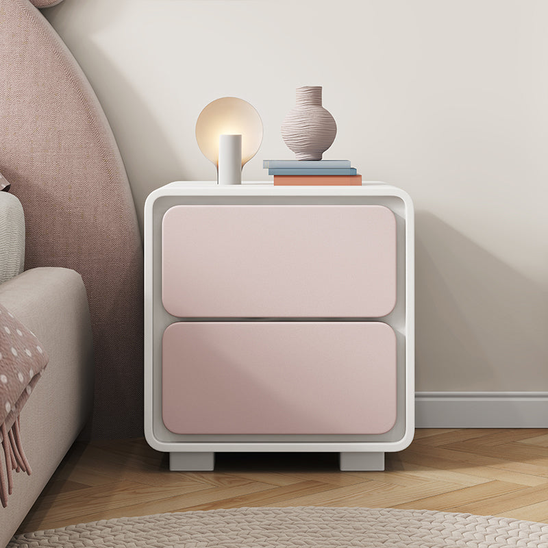 Wooden Bedside Cabinet Modern Style Minimalist Bed Nightstand with Legs Pink 1 Piece Clearhalo 'Bedroom Furniture' 'furn' 'furn_night_stand' 'Furniture' 'night_stand' 'Nightstands' 6330253