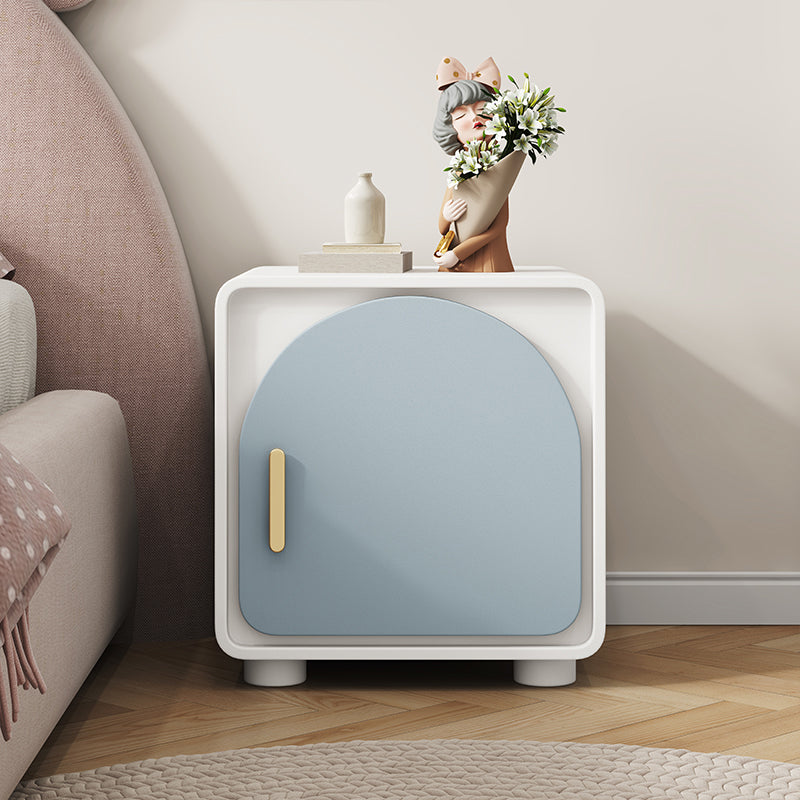 Wooden Bedside Cabinet Modern Style Minimalist Bed Nightstand with Legs Blue 1 Piece Clearhalo 'Bedroom Furniture' 'furn' 'furn_night_stand' 'Furniture' 'night_stand' 'Nightstands' 6330254