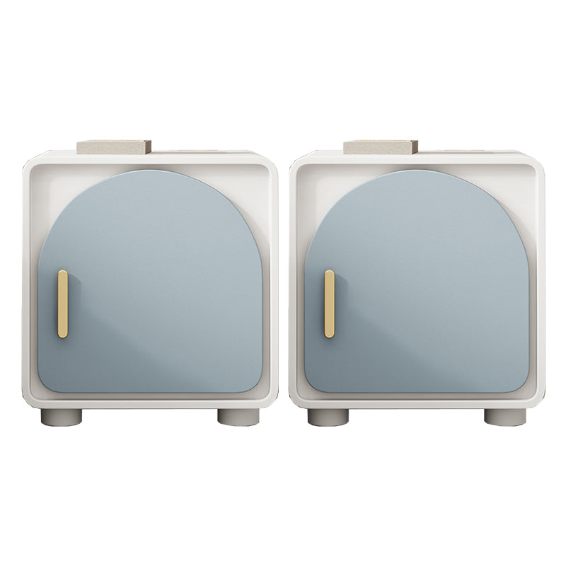 Wooden Bedside Cabinet Modern Style Minimalist Bed Nightstand with Legs Blue 2 Piece Set Clearhalo 'Bedroom Furniture' 'furn' 'furn_night_stand' 'Furniture' 'night_stand' 'Nightstands' 6330260