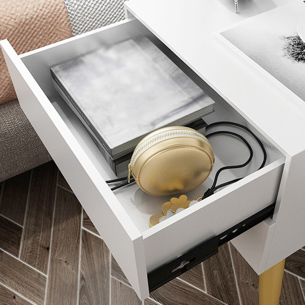 Tavolo da notte notturno in legno e metallo moderno comodino minimalista con gambe