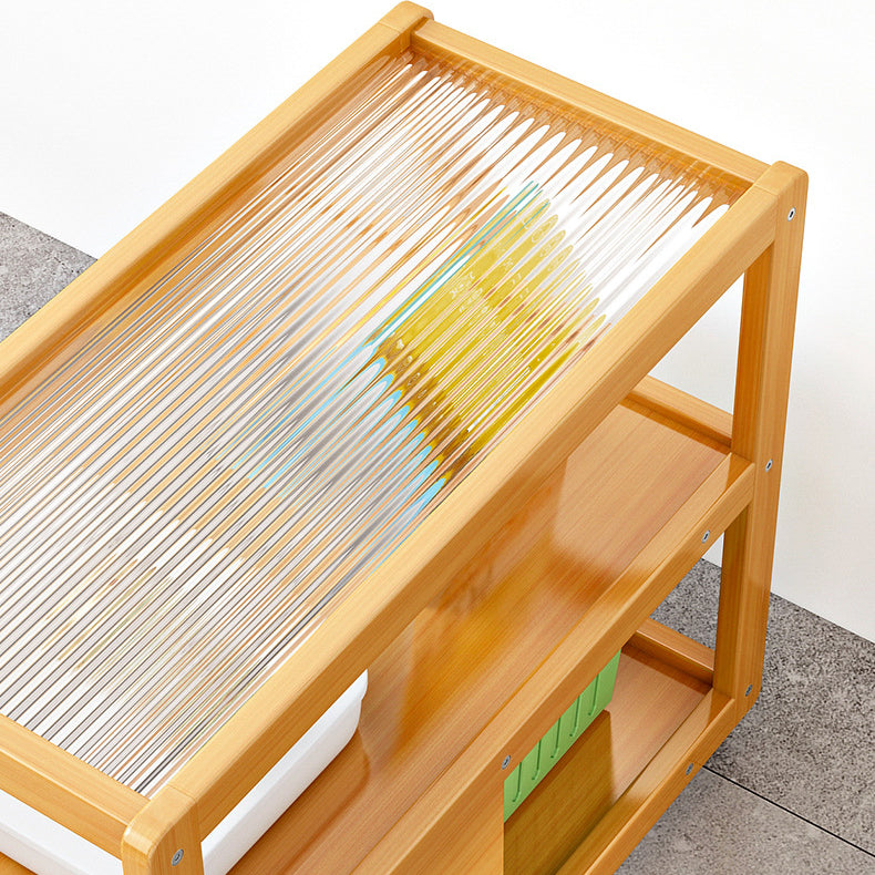 Table de chevet en bois et en verre table de nuit minimaliste moderne avec roulettes