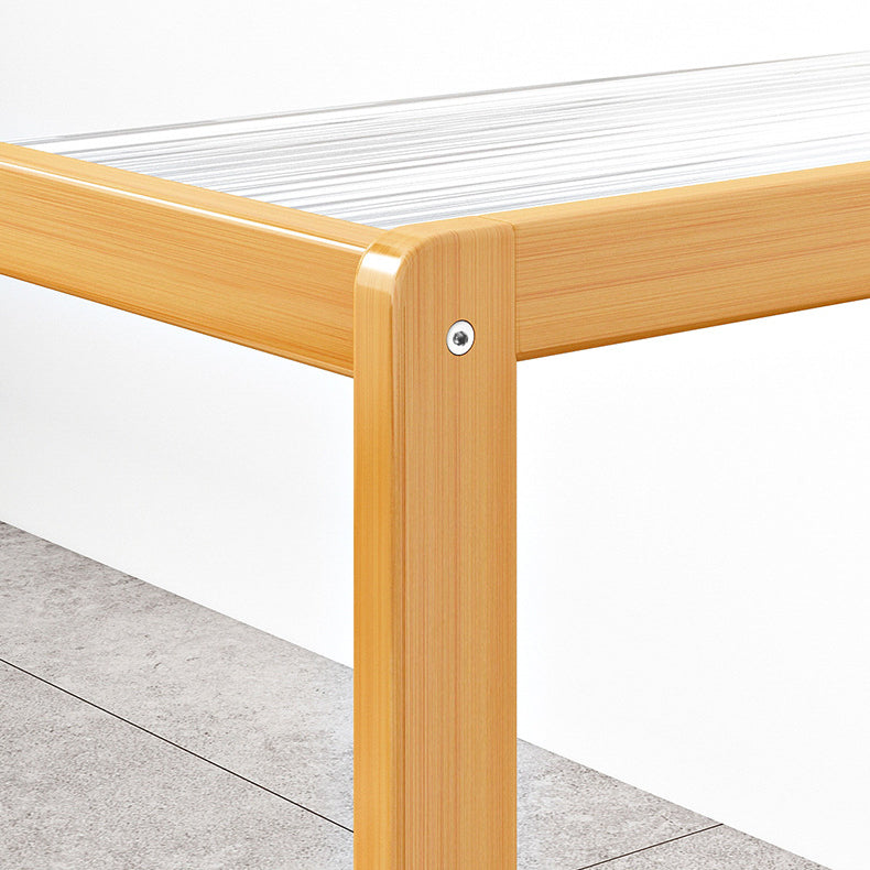 Table de chevet en bois et en verre table de nuit minimaliste moderne avec roulettes