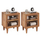 Wooden Night Table Modern Minimalist Bedside Table with Cabinet Brown 2 Piece Set Clearhalo 'Bedroom Furniture' 'furn' 'furn_night_stand' 'Furniture' 'night_stand' 'Nightstands' 6330374