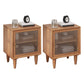 Wooden Night Table Modern Minimalist Bedside Table with Cabinet Cherry Wood 2 Piece Set Clearhalo 'Bedroom Furniture' 'furn' 'furn_night_stand' 'Furniture' 'night_stand' 'Nightstands' 6330377