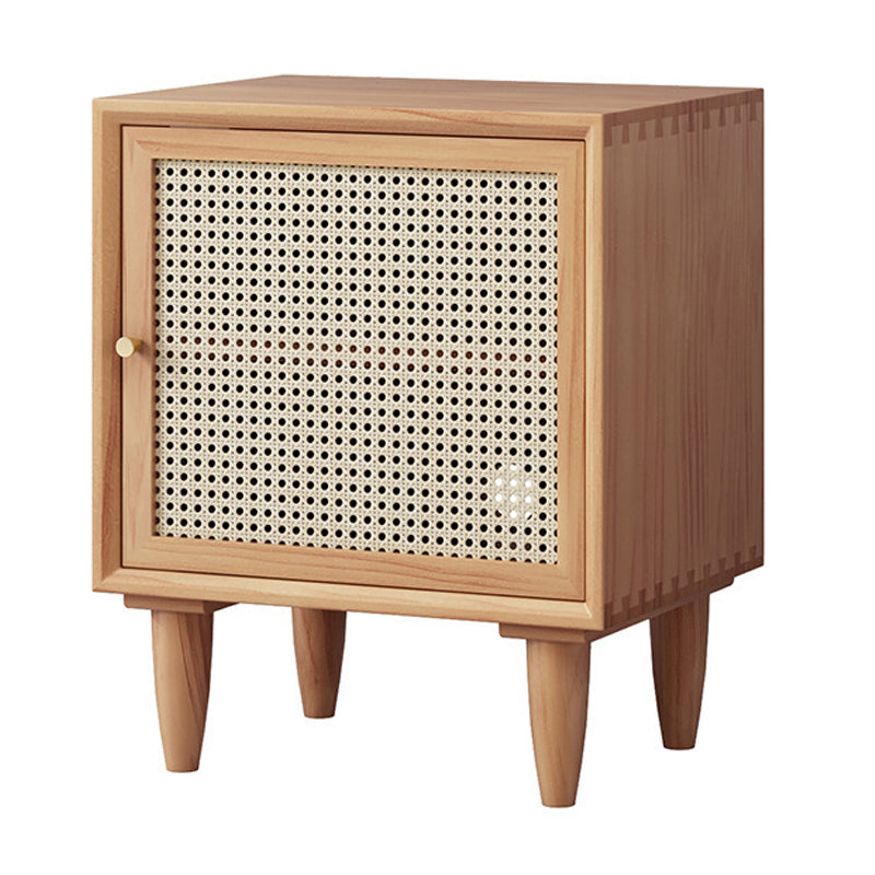 Wooden Night Table Modern Minimalist Bedside Table with Cabinet Clearhalo 'Bedroom Furniture' 'furn' 'furn_night_stand' 'Furniture' 'night_stand' 'Nightstands' 6330381