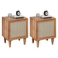 Wooden Night Table Modern Minimalist Bedside Table with Cabinet Cherry 2 Piece Set Clearhalo 'Bedroom Furniture' 'furn' 'furn_night_stand' 'Furniture' 'night_stand' 'Nightstands' 6330382