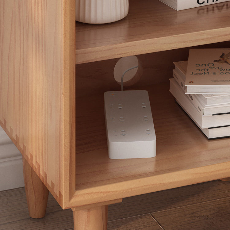 Wooden Night Table Modern Minimalist Bedside Table with Cabinet Clearhalo 'Bedroom Furniture' 'furn' 'furn_night_stand' 'Furniture' 'night_stand' 'Nightstands' 6330383