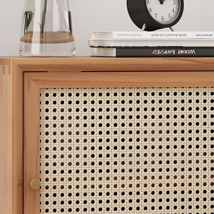 Wooden Night Table Modern Minimalist Bedside Table with Cabinet Clearhalo 'Bedroom Furniture' 'furn' 'furn_night_stand' 'Furniture' 'night_stand' 'Nightstands' 6330384