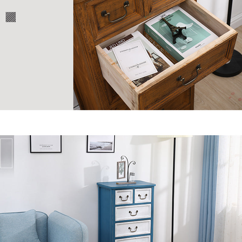 Nautical Bedroom Solid Wood Storage Chest Vertical Chest with Drawers