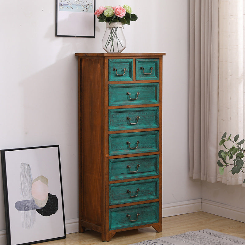 Nautical Bedroom Solid Wood Storage Chest Vertical Chest with Drawers