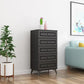 Cómoda de almacenamiento de dormitorio contemporánea Cómoda vertical de madera con cajones