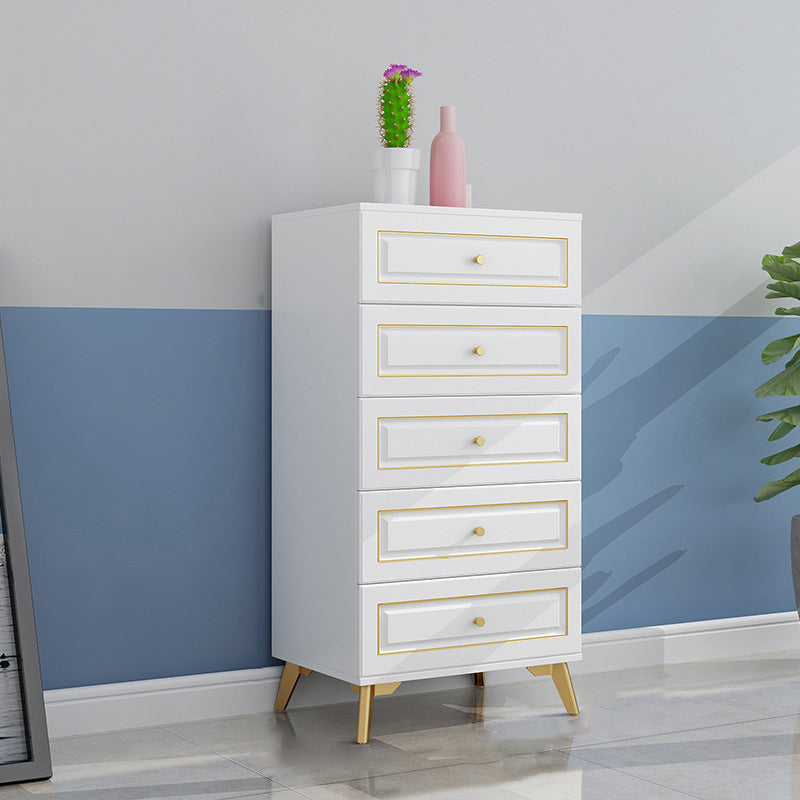 Cómoda de almacenamiento de dormitorio contemporánea Cómoda vertical de madera con cajones
