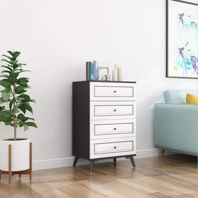 Cómoda de almacenamiento de dormitorio contemporánea Cómoda vertical de madera con cajones