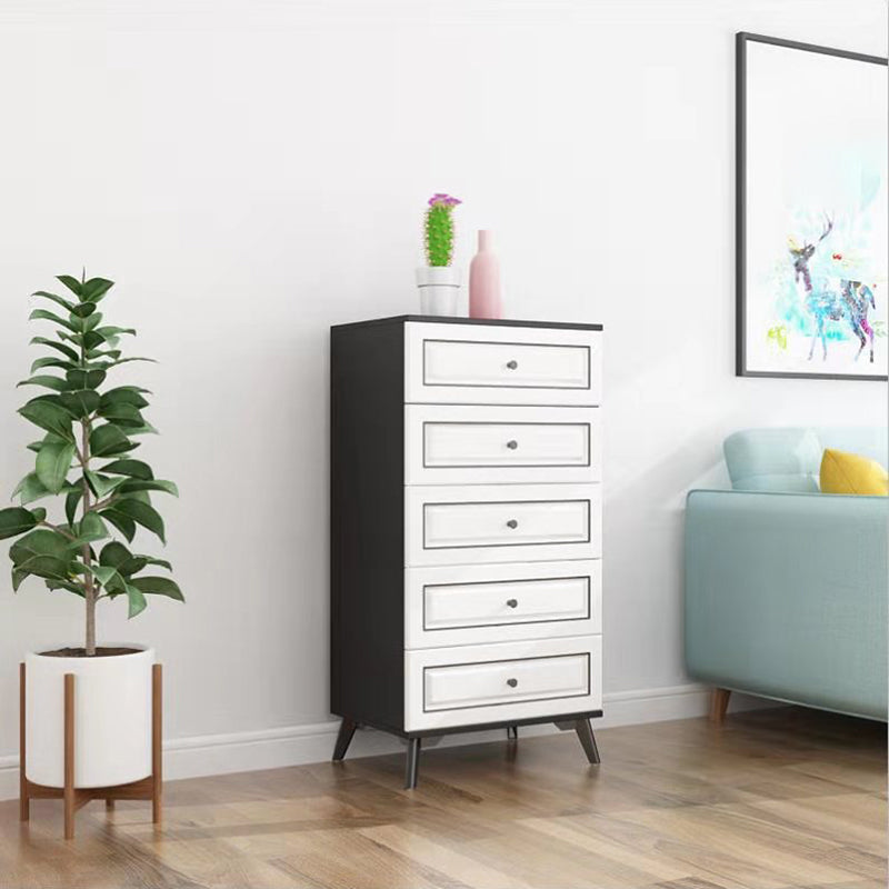 Cómoda de almacenamiento de dormitorio contemporánea Cómoda vertical de madera con cajones