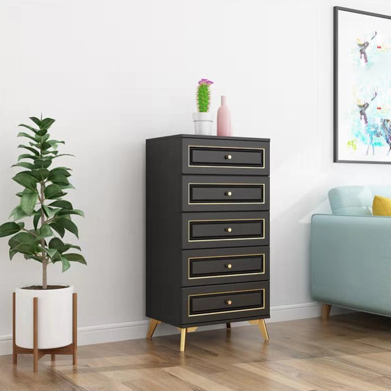 Cómoda de almacenamiento de dormitorio contemporánea Cómoda vertical de madera con cajones