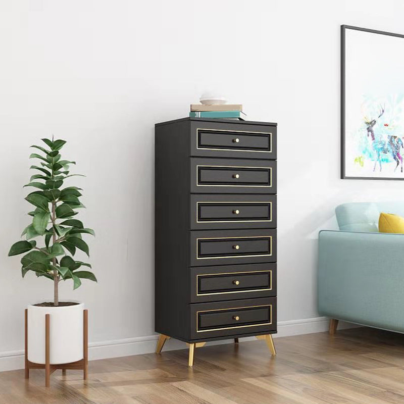 Cómoda de almacenamiento de dormitorio contemporánea Cómoda vertical de madera con cajones