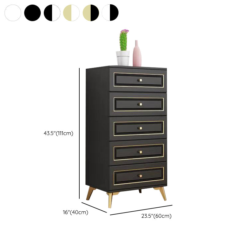 Cómoda de almacenamiento de dormitorio contemporánea Cómoda vertical de madera con cajones