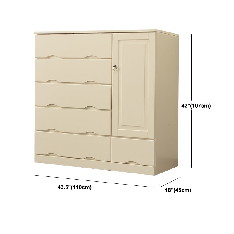 Comò combinato orizzontale in legno con cassettiera contemporanea con cassetto