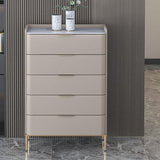 Glam 16"Wide Vertical Storage Chest Stone Bedroom Chest with Drawers