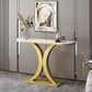 Contemporary Console Accent Table Antique Finish Console Table in Marble Gold Beige Clearhalo 'Console Tables' 'console_tables' 'Entry & Mudroom Furniture' 'furn' 'furn_console_tables' 'Furniture' 6334376
