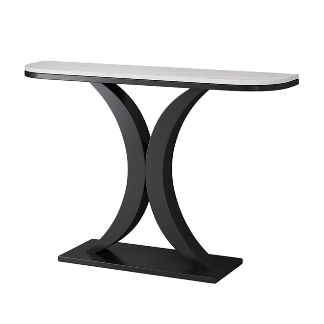 Contemporary Console Accent Table Antique Finish Console Table in Marble Clearhalo 'Console Tables' 'console_tables' 'Entry & Mudroom Furniture' 'furn' 'furn_console_tables' 'Furniture' 6334379