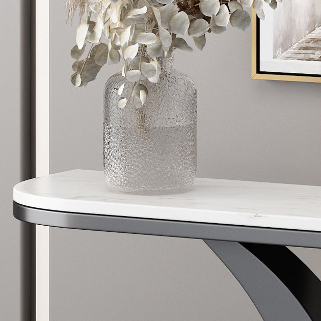 Contemporary Console Accent Table Antique Finish Console Table in Marble Clearhalo 'Console Tables' 'console_tables' 'Entry & Mudroom Furniture' 'furn' 'furn_console_tables' 'Furniture' 6334380