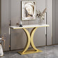 Contemporary Console Accent Table Antique Finish Console Table in Marble Gold White Clearhalo 'Console Tables' 'console_tables' 'Entry & Mudroom Furniture' 'furn' 'furn_console_tables' 'Furniture' 6334383