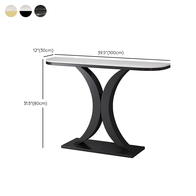 Contemporary Console Accent Table Antique Finish Console Table in Marble Clearhalo 'Console Tables' 'console_tables' 'Entry & Mudroom Furniture' 'furn' 'furn_console_tables' 'Furniture' 6334395
