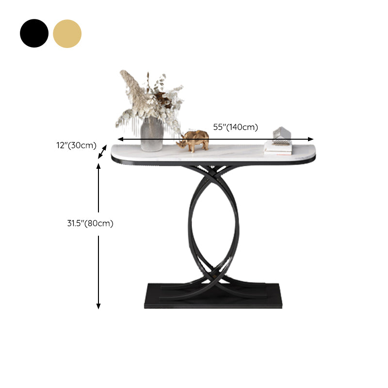 Modern Console Accent Table Antique Finish Sofa Console Table with Shelf