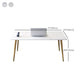 29 "H Glam Office Desk rechthoekig secretaris -bureau met metalen benen