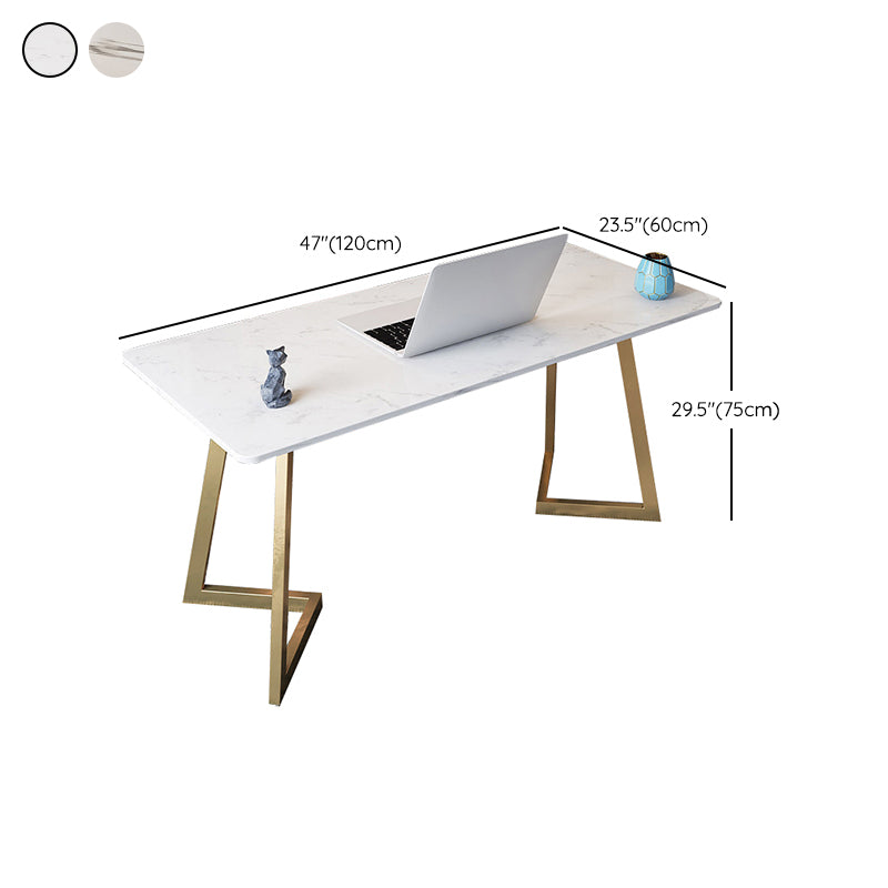 29 "H Glam Office Desk rechthoekig secretaris -bureau met metalen benen