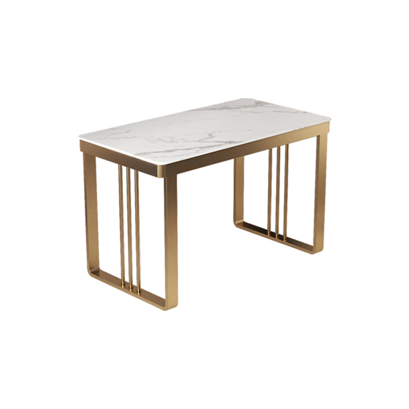 Glam 29.5"H Office Desk Sled Rectangular Writing Desk for Dormitory White No Drawer Clearhalo 'furn' 'furn_office_desk' 'Furniture' 'Office Desks' 'Office Furniture' 'office_desk' 6334646