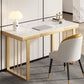 Glam 29.5"H Office Desk Sled Rectangular Writing Desk for Dormitory Clearhalo 'furn' 'furn_office_desk' 'Furniture' 'Office Desks' 'Office Furniture' 'office_desk' 6334651