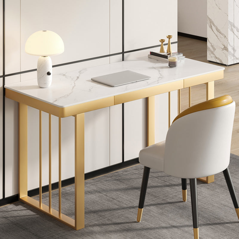 Glam 29.5"H Office Desk Sled Rectangular Writing Desk for Dormitory Clearhalo 'furn' 'furn_office_desk' 'Furniture' 'Office Desks' 'Office Furniture' 'office_desk' 6334651