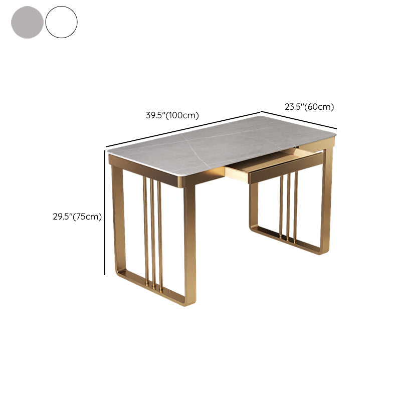 Glam 29.5"H Office Desk Sled Rectangular Writing Desk for Dormitory Clearhalo 'furn' 'furn_office_desk' 'Furniture' 'Office Desks' 'Office Furniture' 'office_desk' 6334662