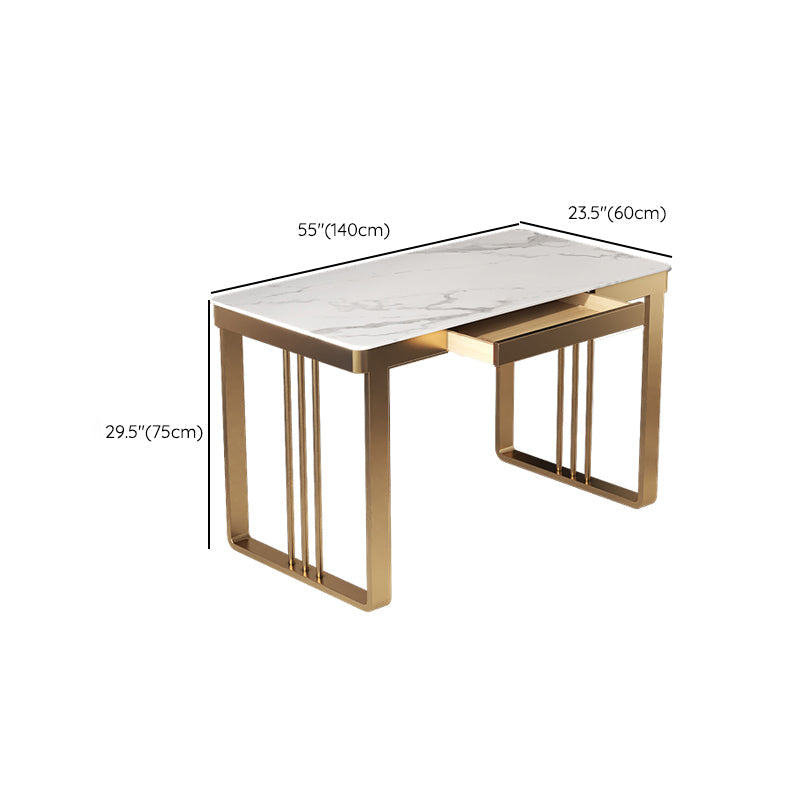 Glam 29.5"H Office Desk Sled Rectangular Writing Desk for Dormitory Clearhalo 'furn' 'furn_office_desk' 'Furniture' 'Office Desks' 'Office Furniture' 'office_desk' 6334664