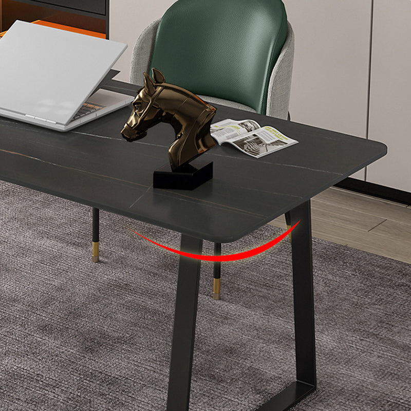 29.53" H Glam Office Desk Rectangular Secretary Desk with Metal Legs Clearhalo 'furn' 'furn_office_desk' 'Furniture' 'Office Desks' 'Office Furniture' 'office_desk' 6334685