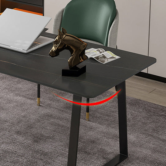 29.53" H Glam Office Desk Rectangular Secretary Desk with Metal Legs Clearhalo 'furn' 'furn_office_desk' 'Furniture' 'Office Desks' 'Office Furniture' 'office_desk' 6334685