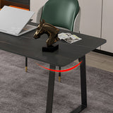 29.53" H Glam Office Desk Rectangular Secretary Desk with Metal Legs Clearhalo 'furn' 'furn_office_desk' 'Furniture' 'Office Desks' 'Office Furniture' 'office_desk' 6334685